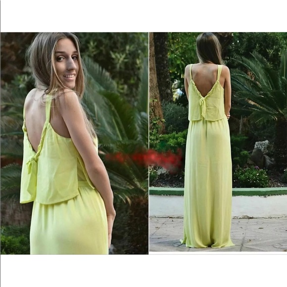 ZARA LONG MAXI DOUBLE LAYERED DRESS
